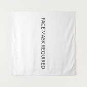 顔マスクが必要な白黒のシンプル タペストリー (正面(横))