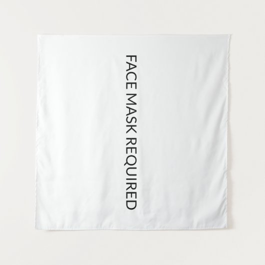 顔マスクが必要な白黒のシンプル タペストリー (正面(横))