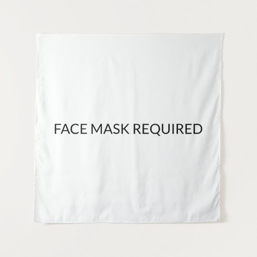 顔マスクが必要な白黒のシンプル タペストリー (正面)