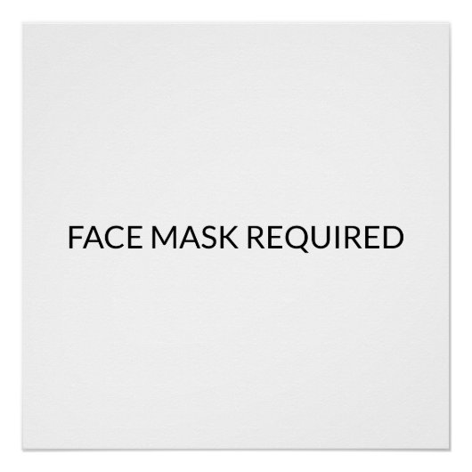顔マスクが必要な白黒のシンプル ポスター (正面)