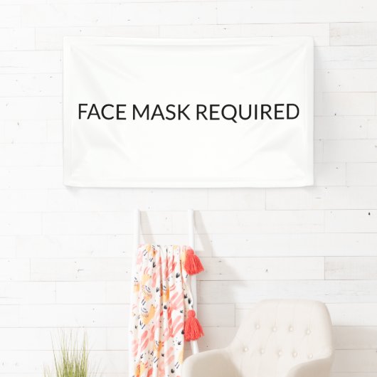 顔マスクが必要な白黒のシンプル 横断幕 (インサイチュ)