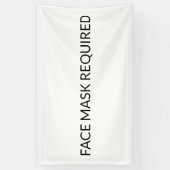 顔マスクが必要な白黒のシンプル 横断幕 (縦)