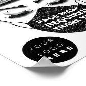 顔マスクが必要なCovid Lashロゴをカスタム覆う ポスター (角)