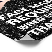 顔マスクが必要Covid ThankRoseグリッターメイクアップ ポスター (角)