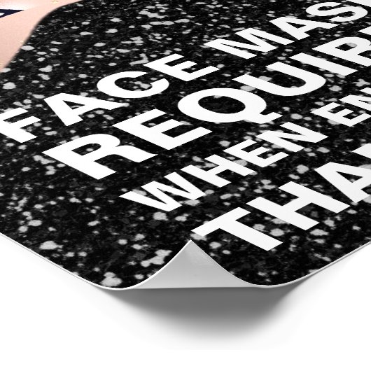 顔マスクが必要Covid ThankRoseグリッターメイクアップ ポスター (角)