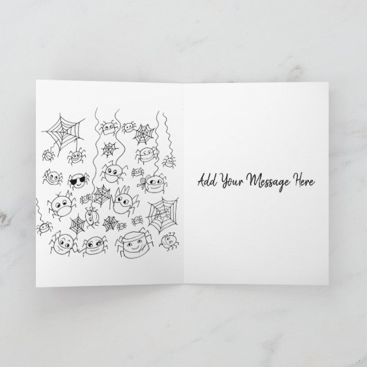 顔マスクのかわいいクモおもしろいが漫画 カード (内部)