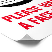 顔マスクの必須衣服サインを入力してください ポスター (角)