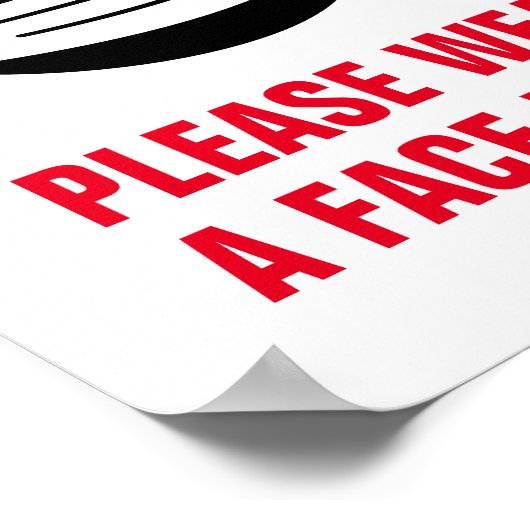 顔マスクの必須衣服サインを入力してください ポスター (角)