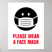 顔マスクの必須衣服サインを入力してください ポスター (正面)