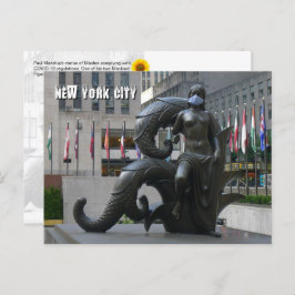 顔マスクを着た少女 – NYC Hポストカード ポストカード