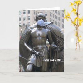 顔マスクを着用した青年像 – NYCカード カード