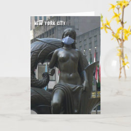 顔マスクを着用する女性 – NYCカード カード