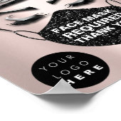 顔マスクカバー必要なCovidバラカスタムロゴ ポスター (角)