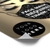 顔マスクカバー必要髪スタイルカスタムロゴ ポスター (角)