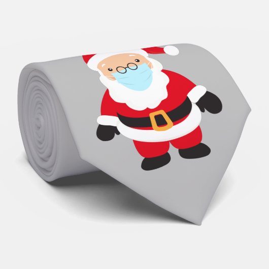 顔マスククリスマスコビドサンタトナカイ ネクタイ (ロール)