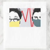 顔マスクコロナウイルス認識度シール 長方形シール (バッグ)