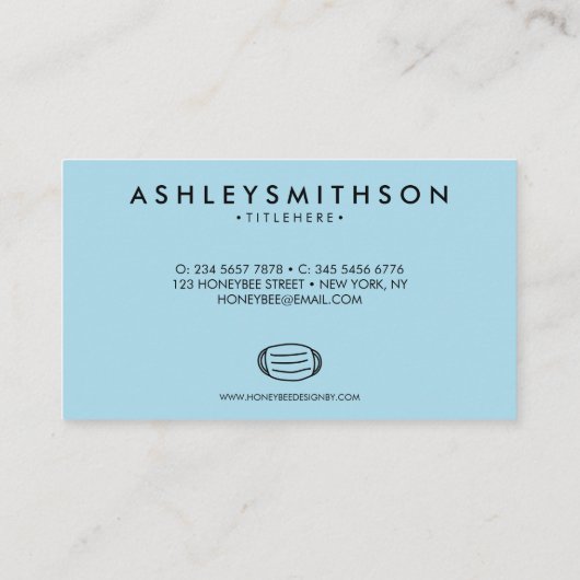 顔マスクデザイナ青 名刺 (裏面)