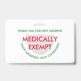 顔マスクホワイト薬剤免除 バッジ