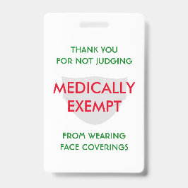 顔マスクホワイト薬剤免除 バッジ