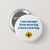 顔マスクボタンの控除 缶バッジ (正面&裏面)