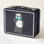 顔マスク付きパンダ メタルランチボックス (裏面)