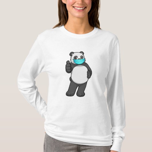 顔マスク付きパンダ Tシャツ (正面)