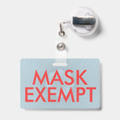 顔マスク免除カードIDバッジ バッジ (Back with Retractable)