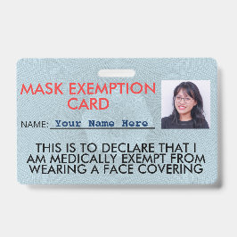 顔マスク免除カードIDバッジ バッジ