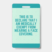 顔マスク免除カードIDバッジ バッジ (Back)