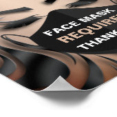 顔マスク必要なコビディ美容師ヘアスタイリス ポスター (角)