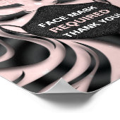 顔マスク必要なコービッドアイラッシュヘアピンク感謝していク ポスター (角)