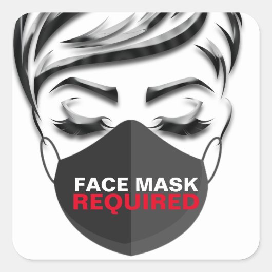 顔マスク必要なヘアスタイルをカバーStudioラッシュ スクエアシール (正面)