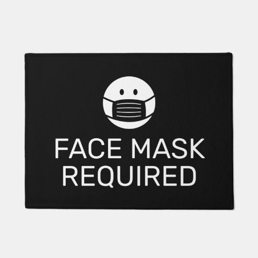 顔マスク必要ドアマットの店用サイン ドアマット (正面)