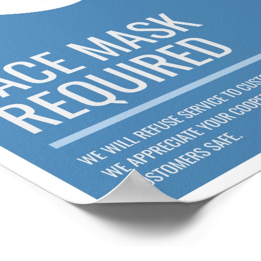 顔マスク必要事業看板 ポスター (角)