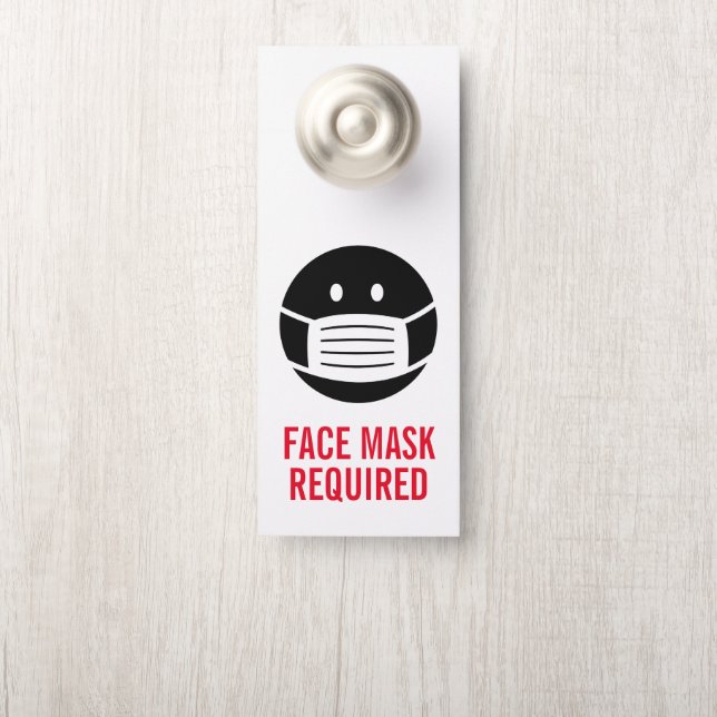 顔マスク必要標識ホテルルームドアハンガー ドアノブサイン (ノブ)