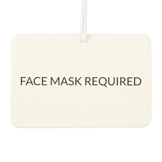 顔マスク必須の白黒シンプル記号 カーエアーフレッシュナー (裏面)