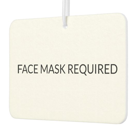 顔マスク必須の白黒シンプル記号 カーエアーフレッシュナー (左)