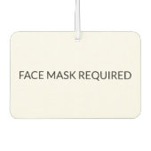 顔マスク必須の白黒シンプル記号 カーエアーフレッシュナー (正面)