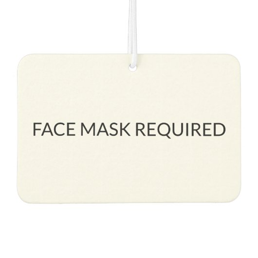 顔マスク必須の白黒シンプル記号 カーエアーフレッシュナー (正面)