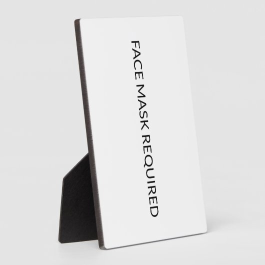 顔マスク必須の白黒シンプル記号 フォトプラーク (側面)