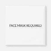 顔マスク必須の白黒シンプル記号 マグネット (正面)