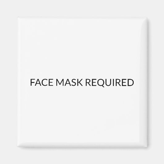 顔マスク必須の白黒シンプル記号 マグネット (正面)