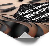 顔マスク必須Covid美容師グリッター ポスター (角)