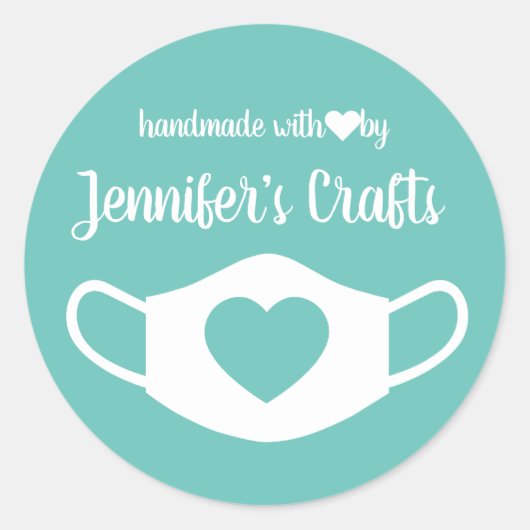 顔マスク手作り愛 ラウンドシール (正面)