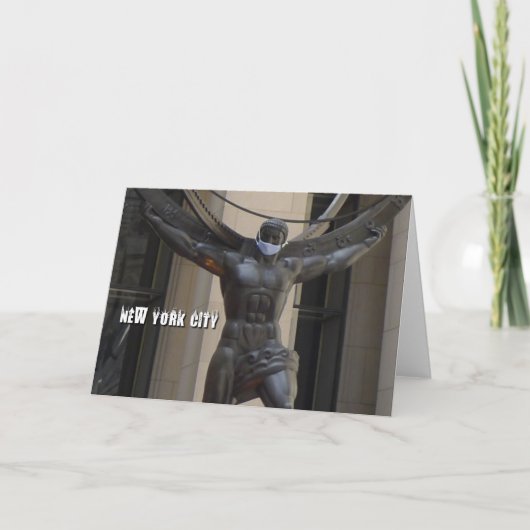 顔マスク着用アトラス – NYCカード カード (正面)