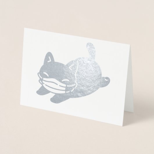 顔マスク箔カード付き可愛猫 箔カード (正面)