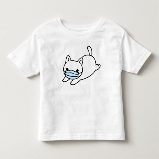 顔マスク綿幼児用Tシャツ付猫 トドラーTシャツ (正面)