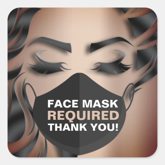 顔マスク被覆必要化粧バラカバー スクエアシール (正面)