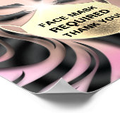 顔マスク被覆必要土火花金ゴールド ポスター (角)