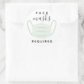 顔マスク要求ラベル ラウンドシール (バッグ)